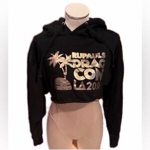 Black RuPaul's DragCon LA 2018 Cropped Hoodie preloved